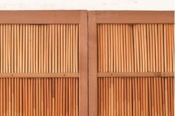 アンティーク建具　和の趣たっぷりの簀戸4枚セット(簾戸、葭戸、夏障子、すど、葦戸)(R-048235)
