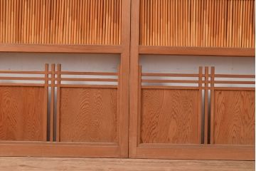 アンティーク建具　和の趣たっぷりの簀戸4枚セット(簾戸、葭戸、夏障子、すど、葦戸)(R-048235)