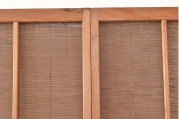 和製アンティーク　千鳥の透かし彫りがアクセントの御簾戸4枚セット(簾戸、簀戸、葭戸、夏障子、すど、葦戸)(R-048236)