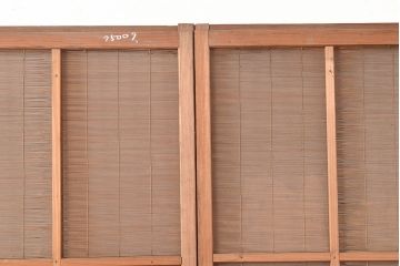 和製アンティーク　千鳥の透かし彫りがアクセントの御簾戸4枚セット(簾戸、簀戸、葭戸、夏障子、すど、葦戸)(R-048236)