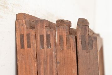 和製アンティーク　和レトロなインテリアに!波千鳥の透かし彫りが愛らしい御簾戸4枚セット(簾戸、簀戸、葭戸、夏障子、すど、葦戸)(R-048237)