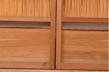 和製アンティーク　涼しげな空間を演出する御簾戸2枚セット(簾戸、簀戸、葭戸、夏障子、すど、葦戸)(R-048238)