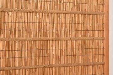 和製アンティーク　波千鳥の透かし彫りがお洒落なアクセントになった御簾戸2枚セット(簾戸、簀戸、葭戸、夏障子、すど、葦戸)(R-048239)