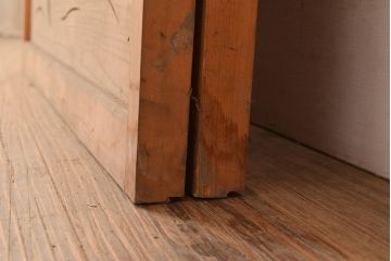 和製アンティーク　波千鳥の透かし彫りがお洒落なアクセントになった御簾戸2枚セット(簾戸、簀戸、葭戸、夏障子、すど、葦戸)(R-048239)