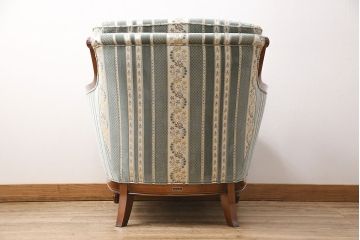 中古　美品　maruni(マルニ木工)　BRITANNIA British classic style　英国アンティークを彷彿とさせるブリタニアシリーズの1人掛けソファ(定価約47万円)(アームソファ、サロンチェア、シングル)(R-048244)
