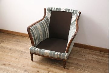 中古　美品　maruni(マルニ木工)　BRITANNIA British classic style　英国アンティークを彷彿とさせるブリタニアシリーズの1人掛けソファ(定価約47万円)(アームソファ、サロンチェア、シングル)(R-048244)