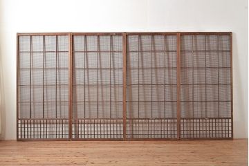 和製アンティーク　涼し気な空間作りにおすすめの御簾戸4枚セット(簾戸、簀戸、葭戸、夏障子、夏戸、葦戸)(R-048249)