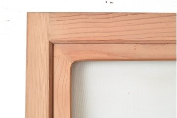 ヴィンテージ建具　昭和中期　窓付き　シンプルなデザインと味のある木肌が魅力的な木製ドア1枚　(R-048250)