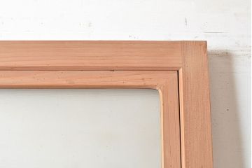 ヴィンテージ建具　昭和中期　窓付き　シンプルなデザインと味のある木肌が魅力的な木製ドア1枚　(R-048250)