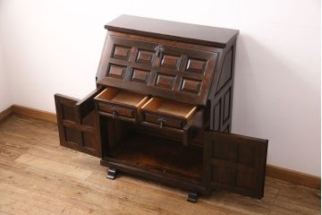 中古　松本民芸家具　コレクションにもおすすめのレアな一品!S.P型ライティングビューロー(定価約78万円)(簿記机、在宅ワーク、在宅用ワークデスク、SP型)(R-048252)