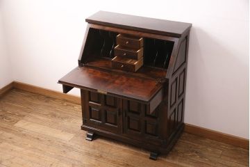 中古　松本民芸家具　コレクションにもおすすめのレアな一品!S.P型ライティングビューロー(定価約78万円)(簿記机、在宅ワーク、在宅用ワークデスク、SP型)(R-048252)