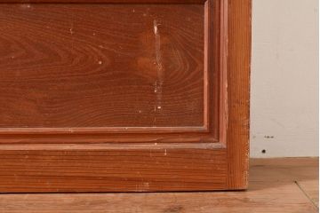 和製アンティーク　腰板桑材　珍しいデザインが目を引く裏ガラス入り格子戸3枚セット(引き戸、建具、ガラス戸)(R-048256)