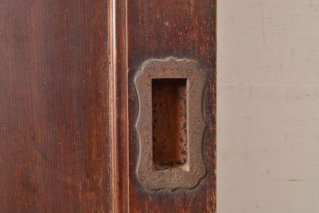 アンティーク建具　明治期　欅(ケヤキ)材の一枚板を使用した贅沢なつくりの蔵戸1枚　(R-048262)