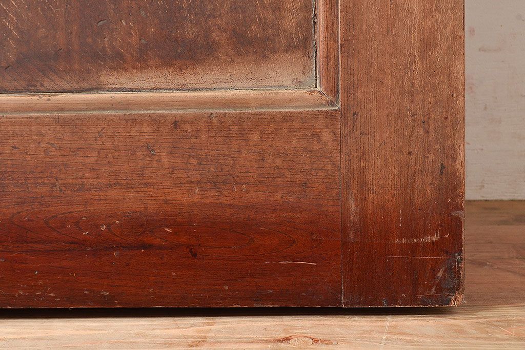 アンティーク建具　明治期　欅(ケヤキ)材の一枚板を使用した贅沢なつくりの蔵戸1枚　(R-048262)