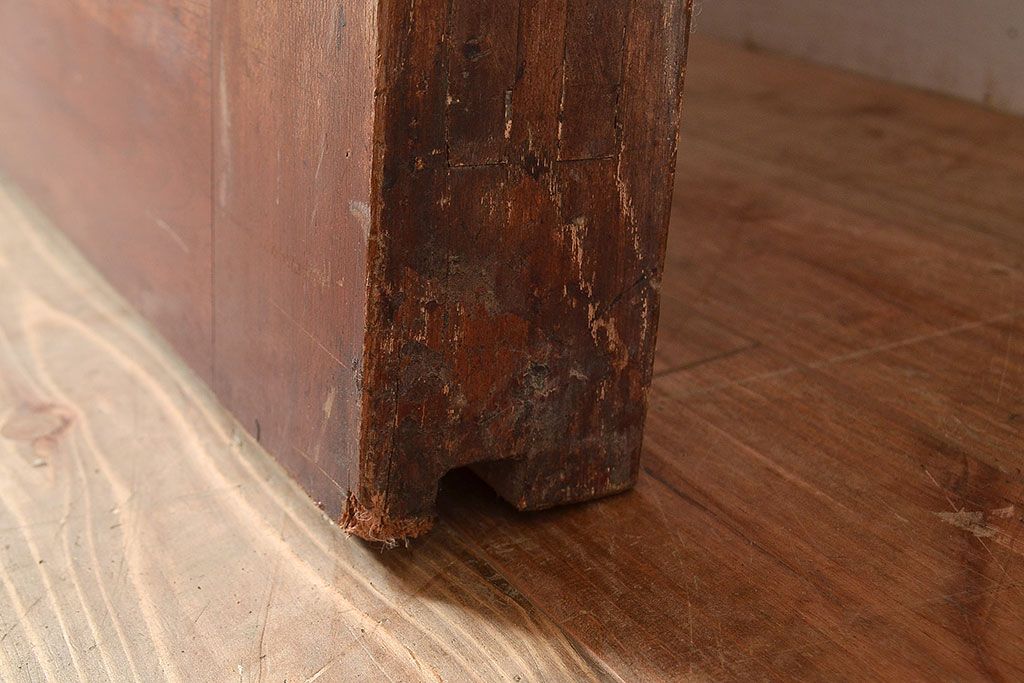 アンティーク建具　明治期　欅(ケヤキ)材の一枚板を使用した贅沢なつくりの蔵戸1枚　(R-048262)