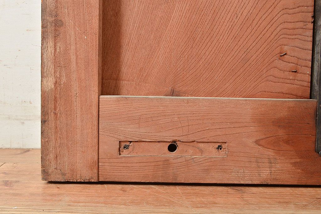 アンティーク建具　明治期　欅(ケヤキ)材の一枚板を使用した贅沢なつくりの蔵戸1枚　(R-048262)