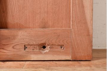 アンティーク建具　明治期　欅(ケヤキ)材の一枚板を使用した贅沢なつくりの蔵戸1枚　(R-048262)