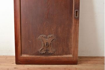 アンティーク建具　ケヤキ材の一枚板を使用した贅沢なつくりの蔵戸(引き戸、玄関戸)(R-048262)