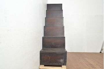和製アンティーク　情緒溢れる和を演出してくれるヒノキ材製階段箪笥(和箪笥、時代箪笥、収納棚)(R-048264)