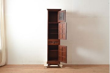 中古　松本民芸家具　上品かつクラシカルな印象を高めるA型時計台(定価約72万円)(ホールクロック、戸棚)(R-048265)