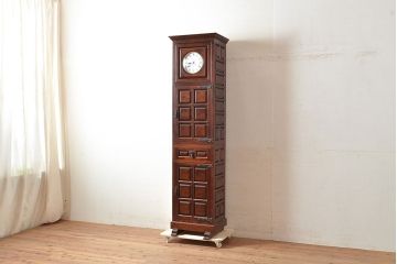 中古　松本民芸家具　上品かつクラシカルな印象を高めるA型時計台(定価約72万円)(ホールクロック、戸棚)(R-048265)