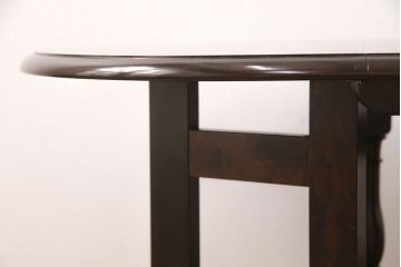 中古　松本民芸家具　サイドテーブルとしても使える、低めのつくりの#26型バタフライ卓(ドロップリーフテーブル、バタフライテーブル、コーヒーテーブル)(R-048267)