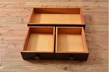 和製ビンテージ　松本民芸家具　シックなデザインが魅力のF型食器棚(カップボード、キャビネット、収納棚、戸棚、ヴィンテージ、上下バラ売り可能)(定価約105万円)(R-048268)