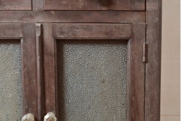 和製アンティーク　ノスタルジックな雰囲気が素敵な医療用キャビネット(ケビント、収納棚、サイドキャビネット)(R-048271)