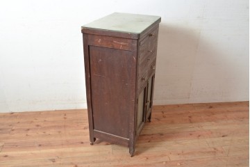 和製アンティーク　ノスタルジックな雰囲気が素敵な医療用キャビネット(ケビント、収納棚、サイドキャビネット)(R-048271)