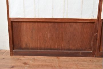 アンティーク建具　経年により味わいを増した木の風合いが魅力的な障子戸4枚セット(引き戸、建具)(R-048272)