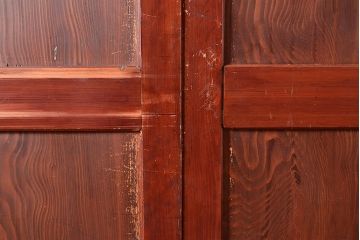 アンティーク建具　漆塗りの艶やかさが高級感を演出する杉材の板戸4枚セット(引き戸、建具)(R-048273)
