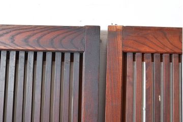 アンティーク建具　上手物!ケヤキ材が使われた和の趣溢れる格子戸4枚セット(障子戸、引き戸、建具)(R-048274)