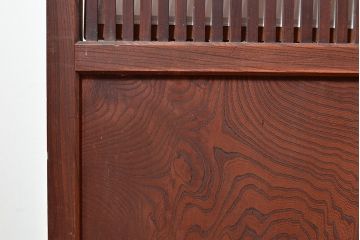 アンティーク建具　上手物!ケヤキ材が使われた和の趣溢れる格子戸4枚セット(障子戸、引き戸、建具)(R-048274)