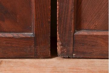 アンティーク建具　上手物!ケヤキ材が使われた和の趣溢れる格子戸4枚セット(障子戸、引き戸、建具)(R-048274)