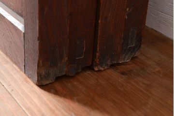 アンティーク建具　上手物!ケヤキ材が使われた和の趣溢れる格子戸4枚セット(障子戸、引き戸、建具)(R-048274)