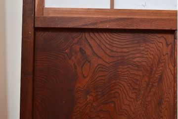 アンティーク建具　上手物!ケヤキ材が使われた和の趣溢れる格子戸4枚セット(障子戸、引き戸、建具)(R-048274)