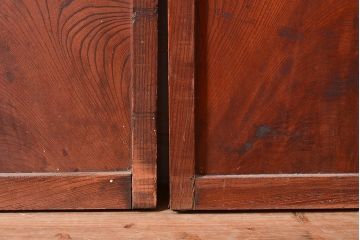 アンティーク建具　上手物!ケヤキ材が使われた和の趣溢れる格子戸4枚セット(障子戸、引き戸、建具)(R-048274)
