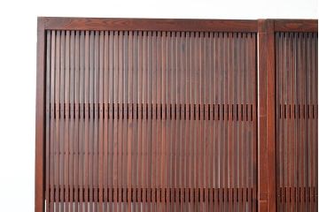 アンティーク建具　上手物!ケヤキ材が使われた和の趣溢れる格子戸2枚セット(障子戸、引き戸、建具)(R-048275)
