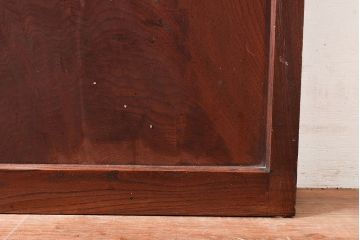 アンティーク建具　上手物!ケヤキ材が使われた和の趣溢れる格子戸2枚セット(障子戸、引き戸、建具)(R-048275)