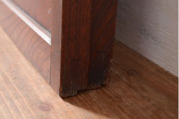 アンティーク建具　上手物!ケヤキ材が使われた和の趣溢れる格子戸2枚セット(障子戸、引き戸、建具)(R-048275)