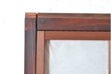 アンティーク建具　上手物!ケヤキ材が使われた和の趣溢れる格子戸2枚セット(障子戸、引き戸、建具)(R-048275)