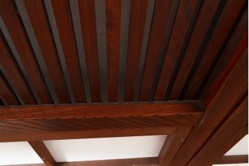 アンティーク建具　上手物!ケヤキ材が使われた和の趣溢れる格子戸2枚セット(障子戸、引き戸、建具)(R-048275)