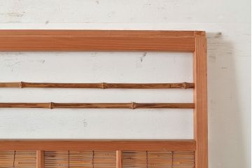 和製アンティーク　光の変化が楽しめる、異なるデザインを組み合わせた御簾戸4枚セット(建具、簾戸、簀戸、葭戸、夏障子、すど、葦戸)(R-048277)