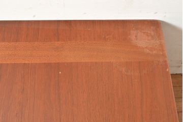 アメリカ　ヴィンテージ　チーク材　天板のラインがおしゃれなテーブル(ローテーブル、ビンテージ)(R-048280)