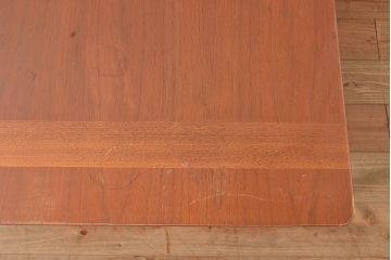 アメリカ　ヴィンテージ　チーク材　天板のラインがおしゃれなテーブル(ローテーブル、ビンテージ)(R-048280)
