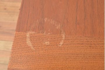 アメリカ　ヴィンテージ　チーク材　天板のラインがおしゃれなテーブル(ローテーブル、ビンテージ)(R-048280)