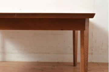 アメリカ　ヴィンテージ　チーク材　天板のラインがおしゃれなテーブル(ローテーブル、ビンテージ)(R-048280)