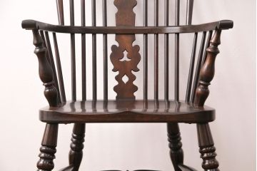 中古　松本民芸家具　#44A型　座り心地の良さと優美なデザインが魅力的なウィンザーチェア(アームチェア、椅子、ウインザーチェア)(定価約18万円)(R-048286)