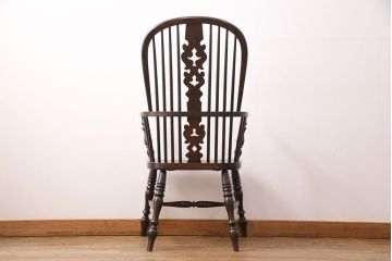 中古　松本民芸家具　#44A型　座り心地の良さと優美なデザインが魅力的なウィンザーチェア(アームチェア、椅子、ウインザーチェア)(定価約18万円)(R-048286)