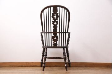 中古　松本民芸家具　#44A型　座り心地の良さと優美なデザインが魅力的なウィンザーチェア(アームチェア、椅子、ウインザーチェア)(定価約18万円)(R-048288)